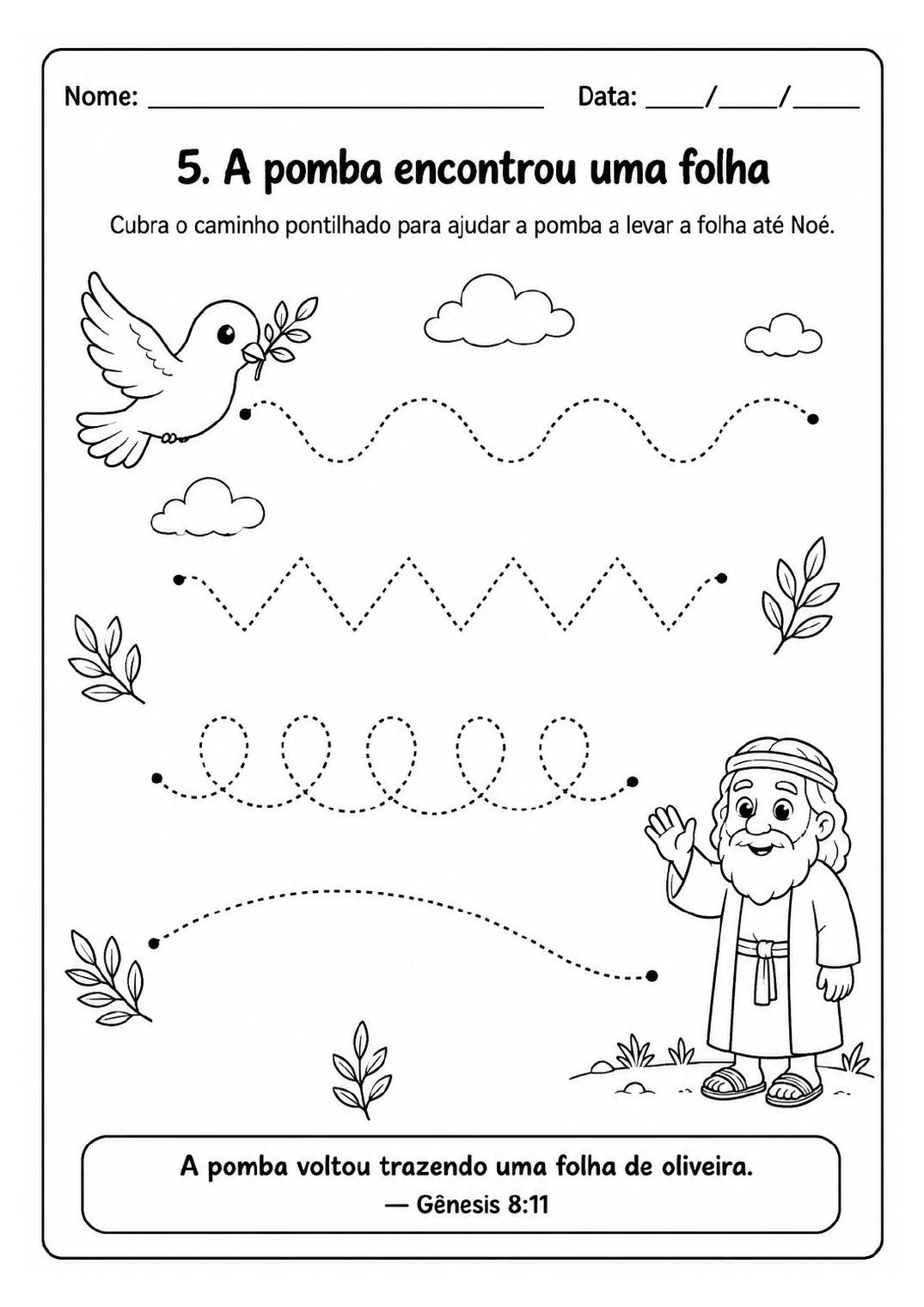 A pomba encontrou uma folha — Gênesis 8:11