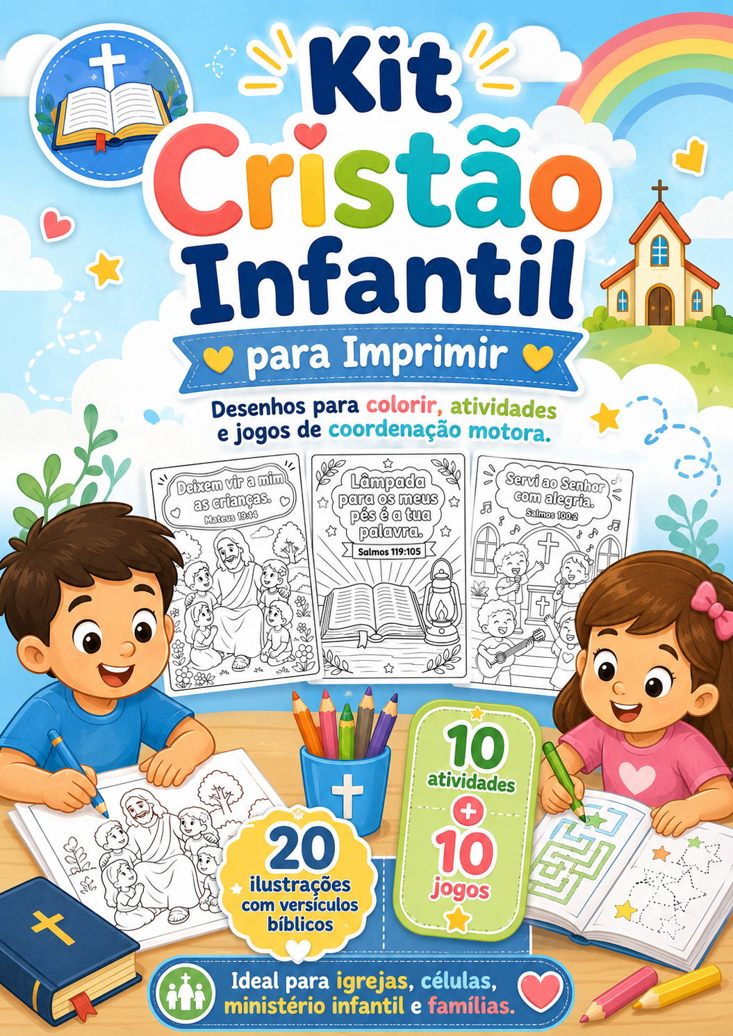 Capa do e-book Kit Cristão Infantil para Imprimir